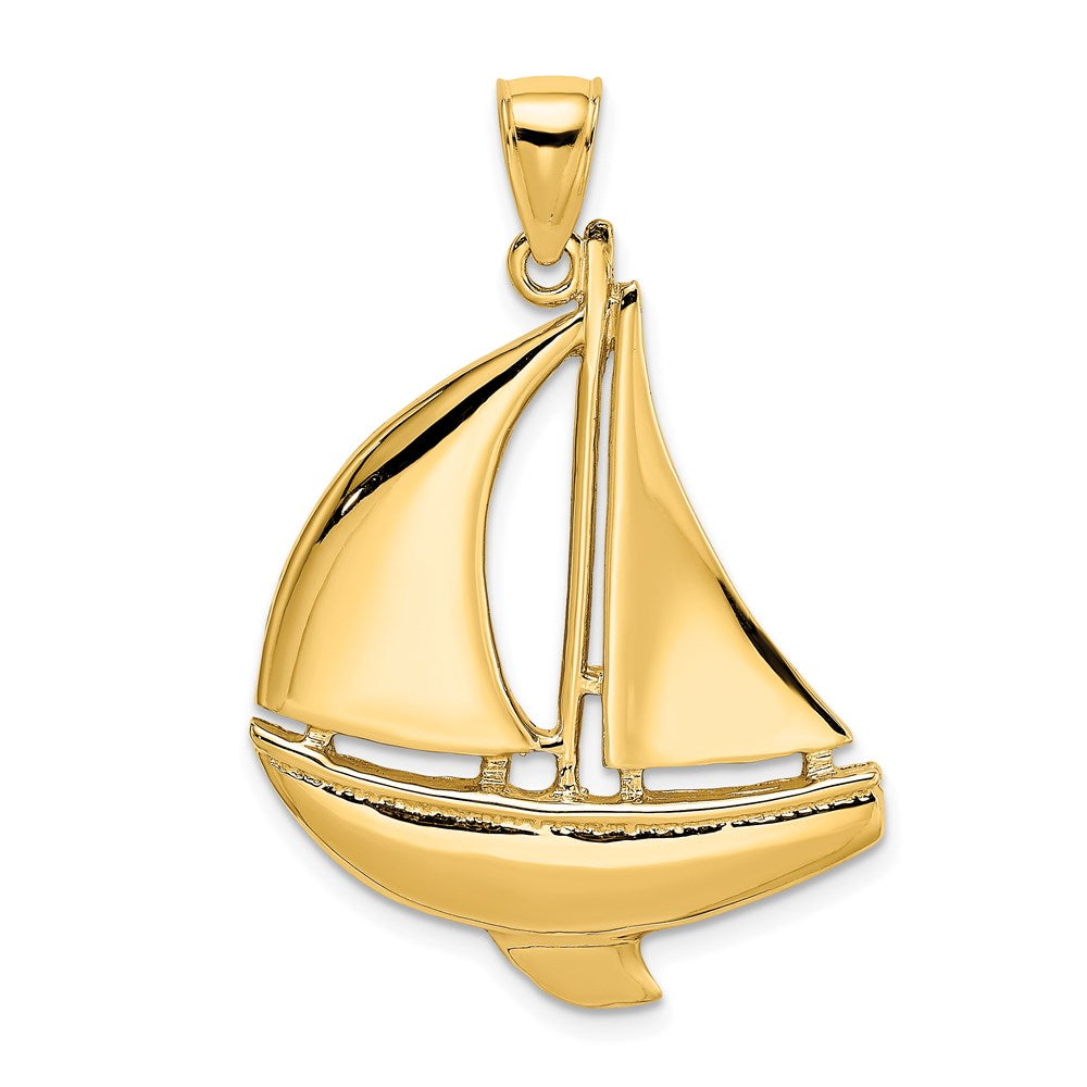 14k 2-d Polished Sailboat Charm - Model K7875