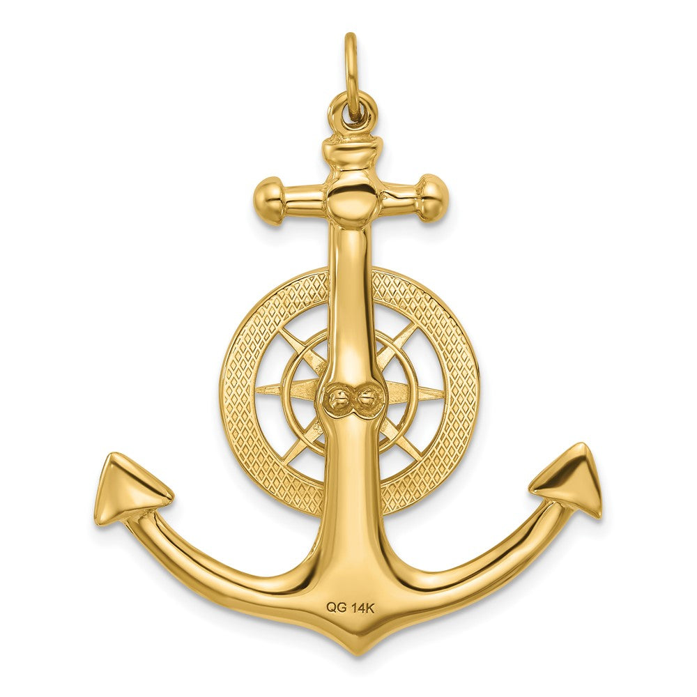 14k Large Anchor W/ Nautical Compass Charm - Model K7891