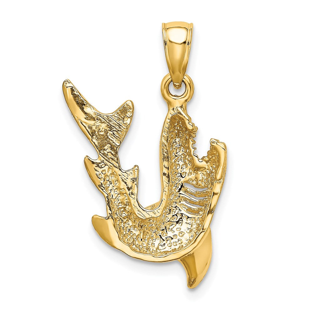 14k 2-d Polished Shark Charm - Model K8001