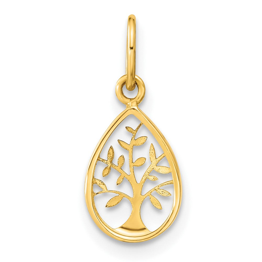 14k Polished Teardrop Tree Of Life Pendant - Model K9945