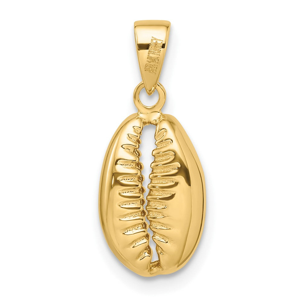 14k Polished 3d Crowrie Shell Pendant - Model K9947