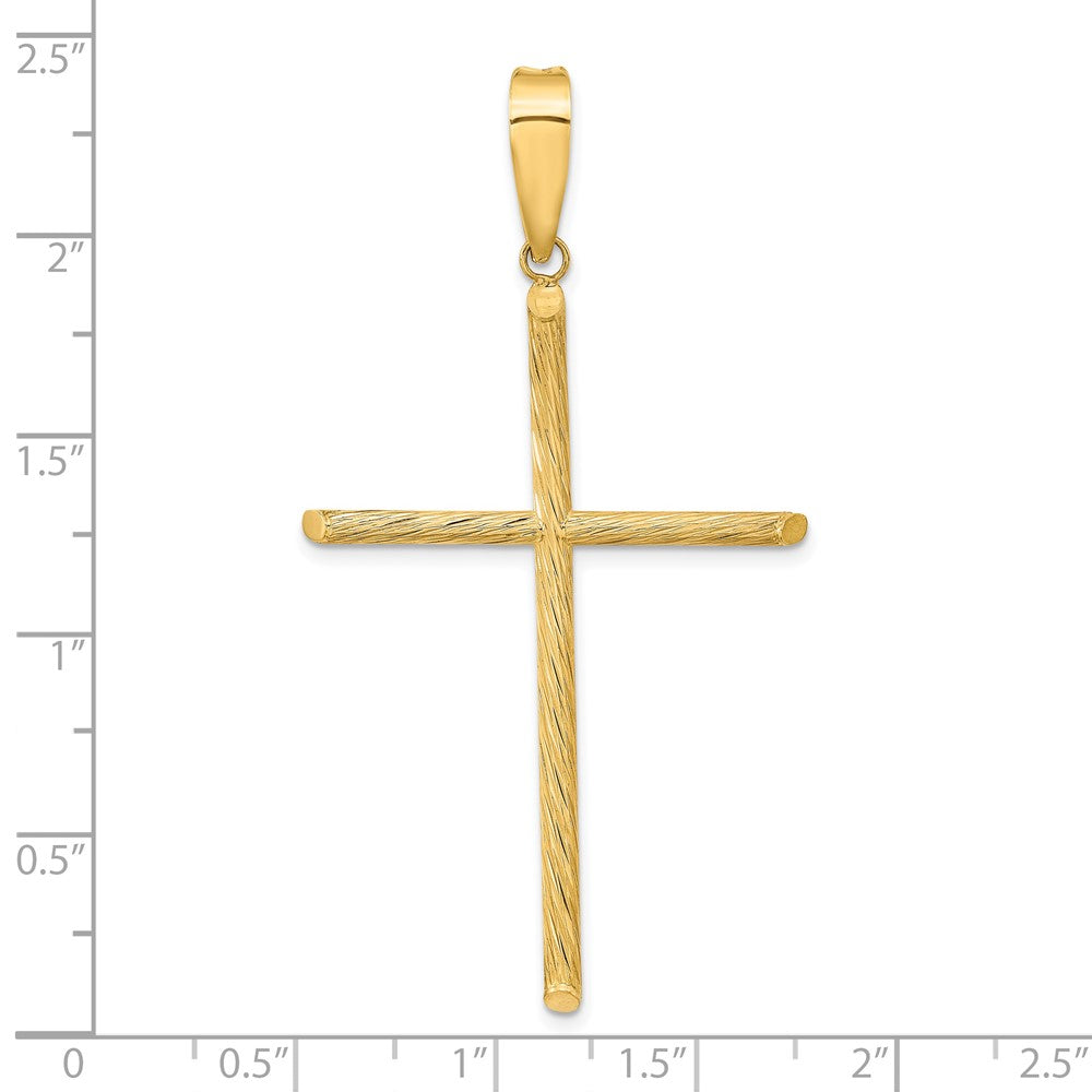 14k Polished & Textured Fancy Cross Pendant - Model K9952