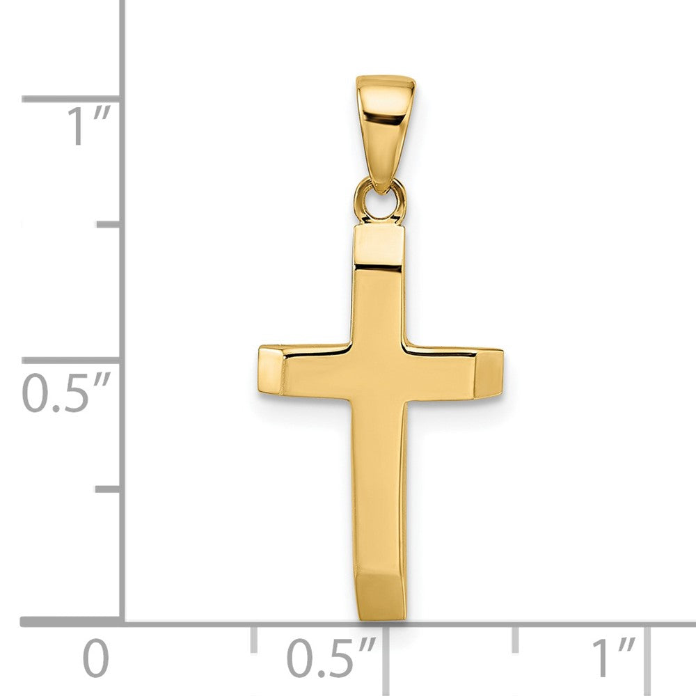 14k Polished Tapered Ends Hollow Cross Pendant - Model K9954