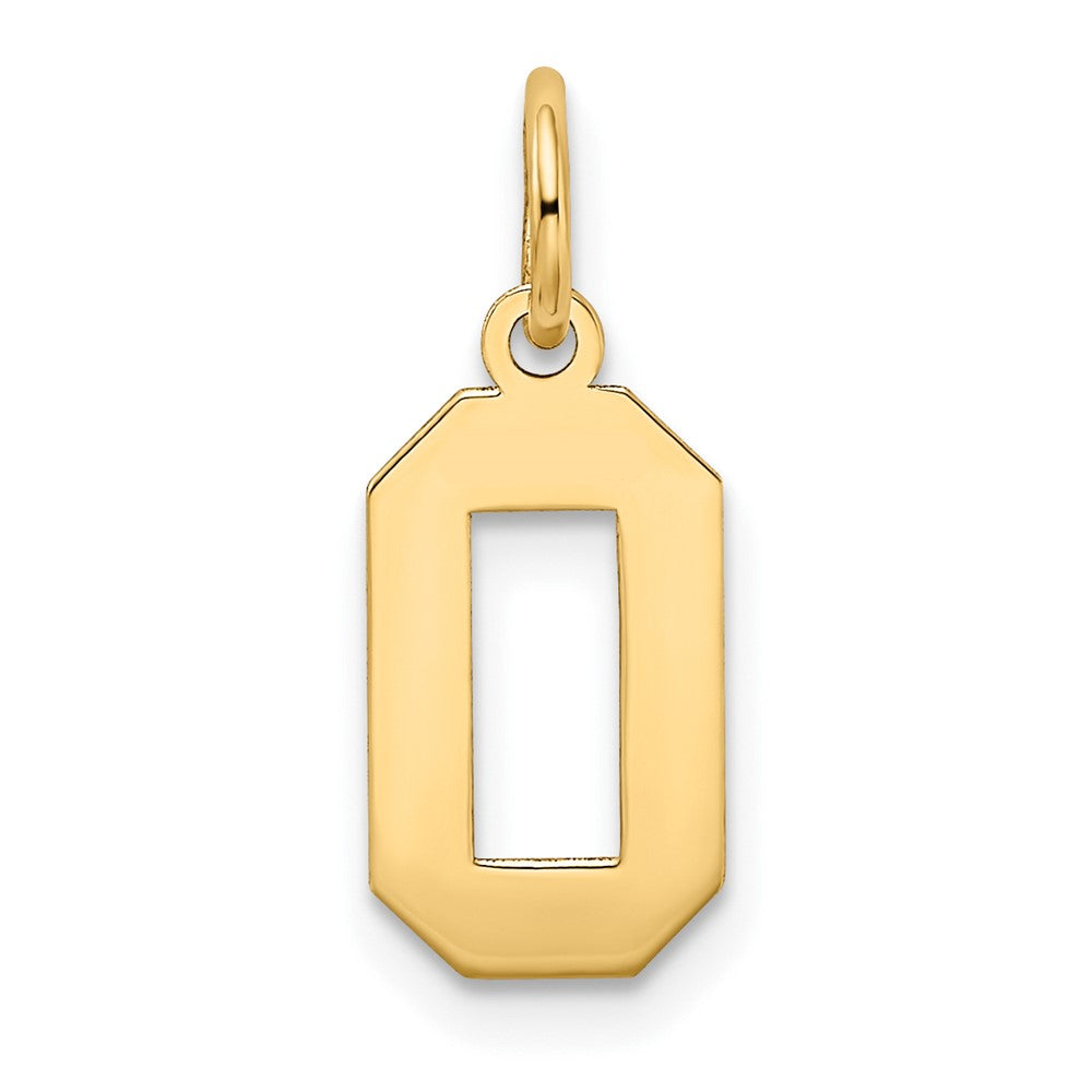 14k Small Satin Number 0 Charm - Model LSS00