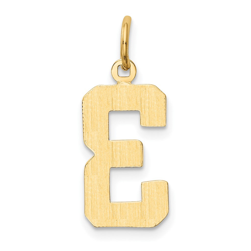 14k Medium Polished Number 3 Charm - Model MP03