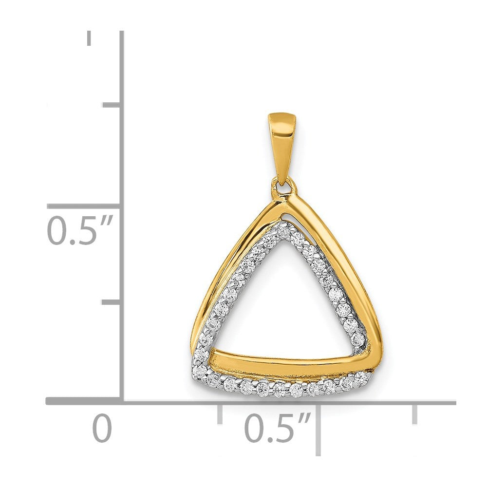 14k 1/6ct. Diamond Double Triangle Pendant - Model PM4737-016-YA - Charlie & Co. Jewelry