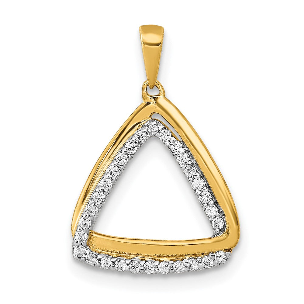14k 1/6ct. Diamond Double Triangle Pendant - Model PM4737-016-YA - Charlie & Co. Jewelry