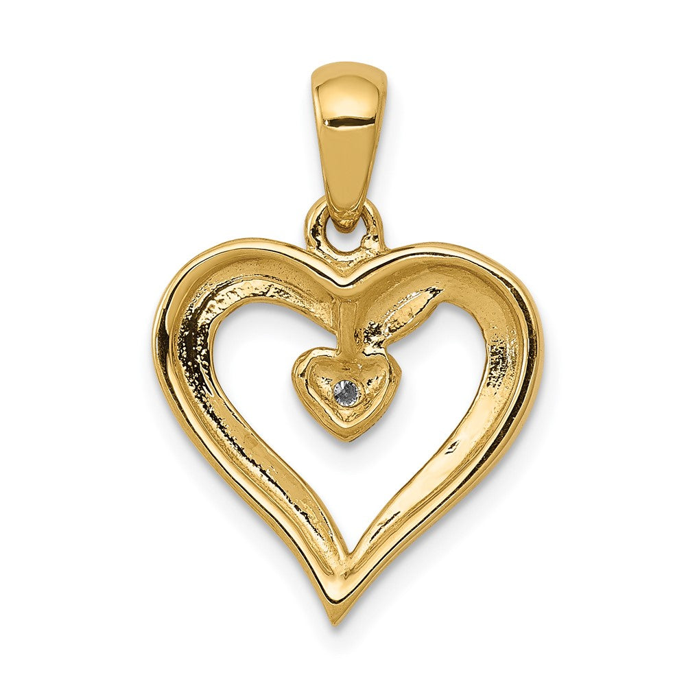 14k Aa Diamond Heart Pendant - Model PM4843-002-YA