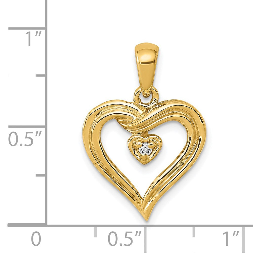 14k Aa Diamond Heart Pendant - Model PM4843-002-YA