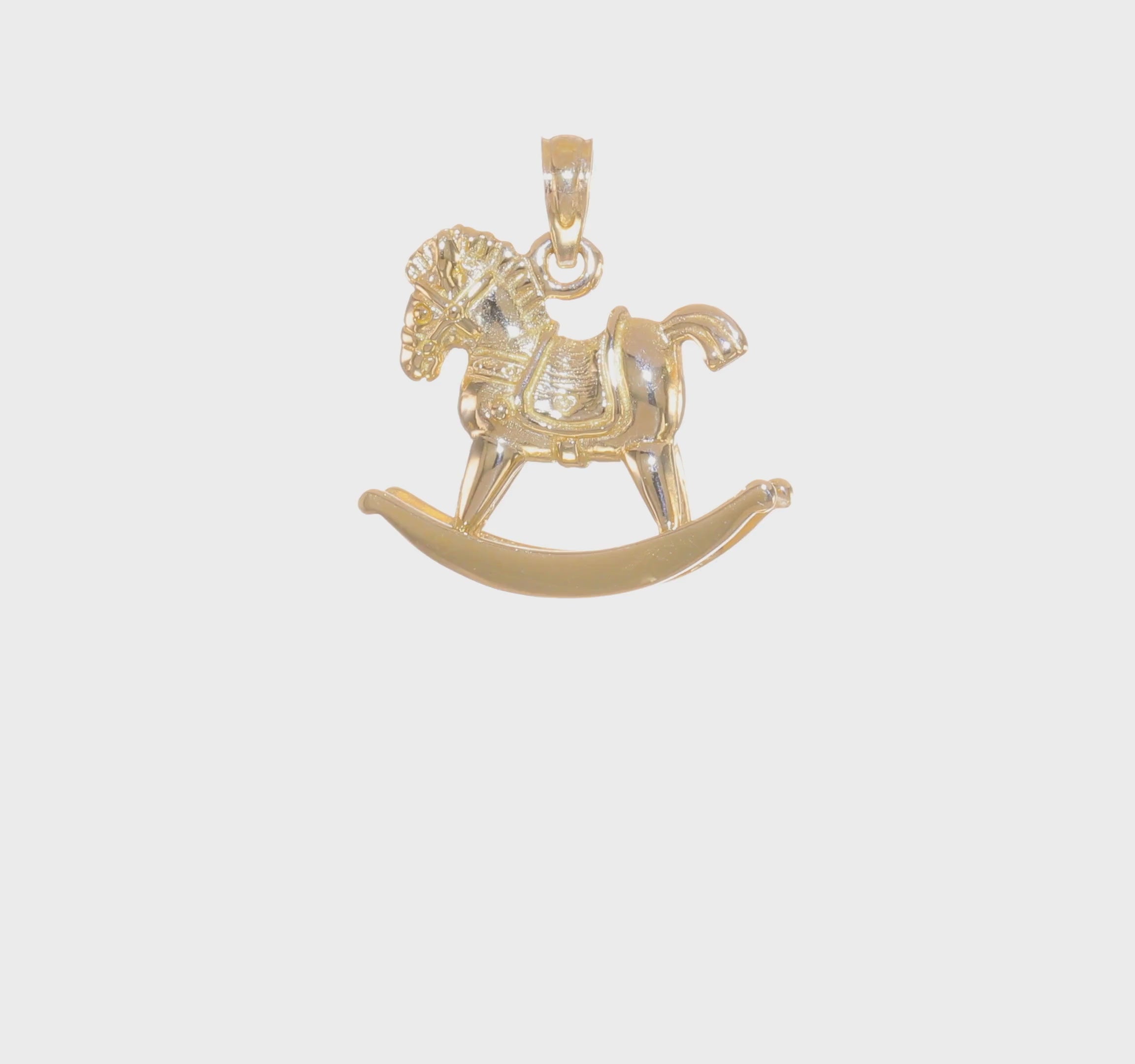 14K Yellow Gold Rocking Horse high quality Charm Pend