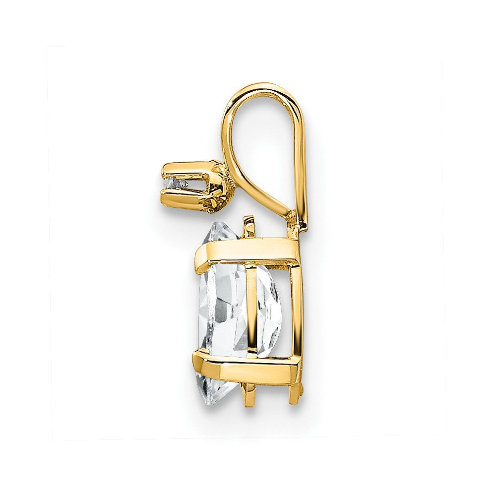 14k Diamond & White Topaz Birthstone Pendant - Model XBE159