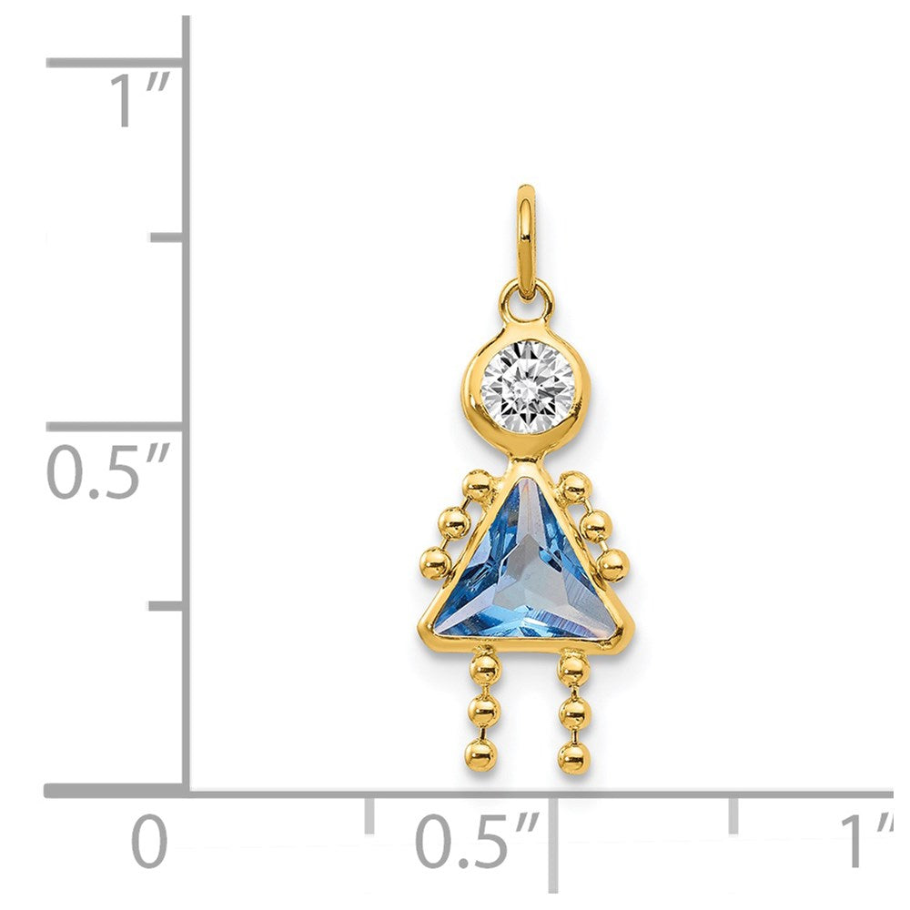 14k March Girl Birthstone Charm - Model XCK160