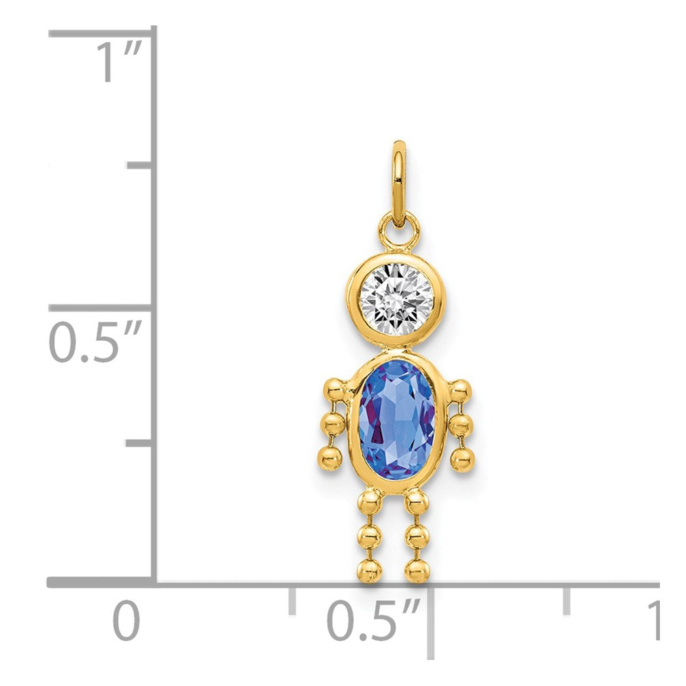 14k September Boy Birthstone Charm - Model XCK173