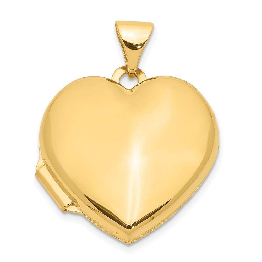 14k 18mm Domed Plain Heart Locket - Model XL72 - Charlie & Co. Jewelry