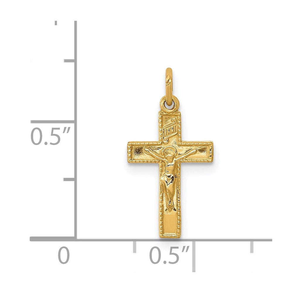 14k Inri Crucifix Charm - Model XR294 - Charlie & Co. Jewelry