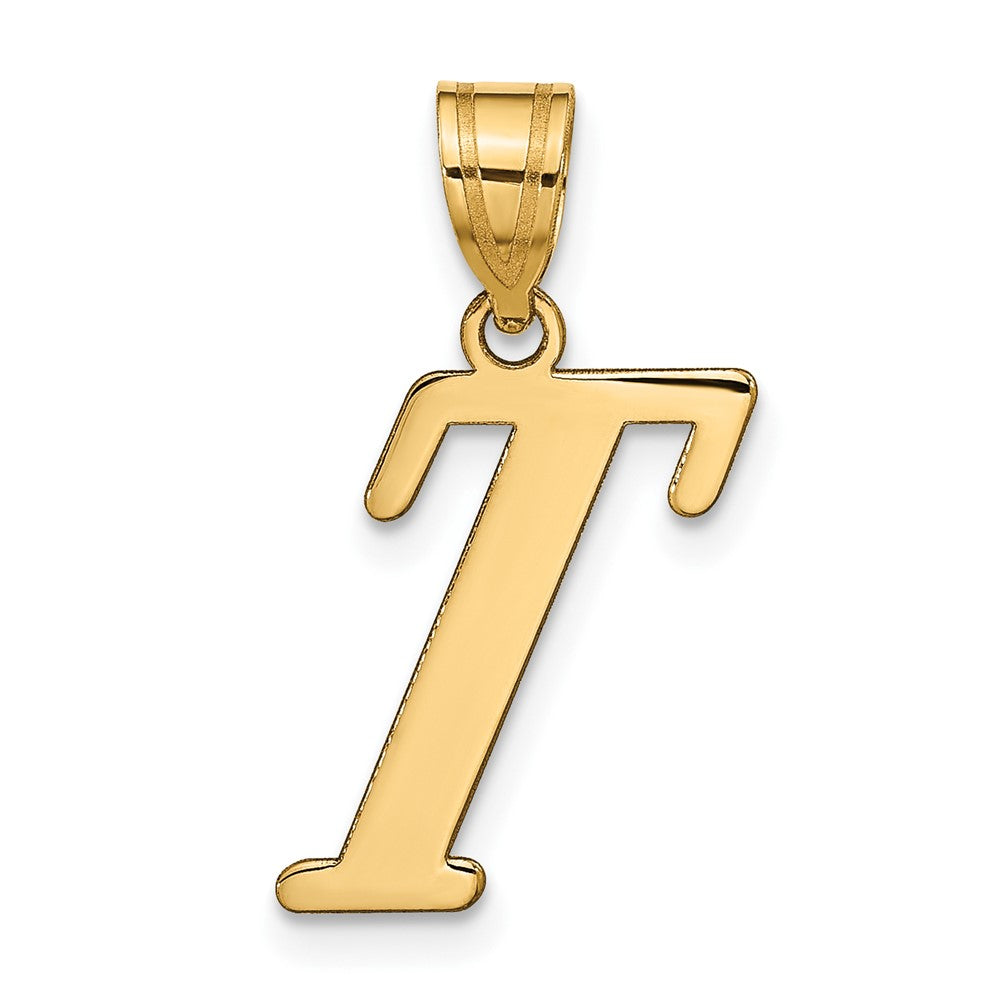 14k Polished Letter T Initial Pendant - Model YC1440T