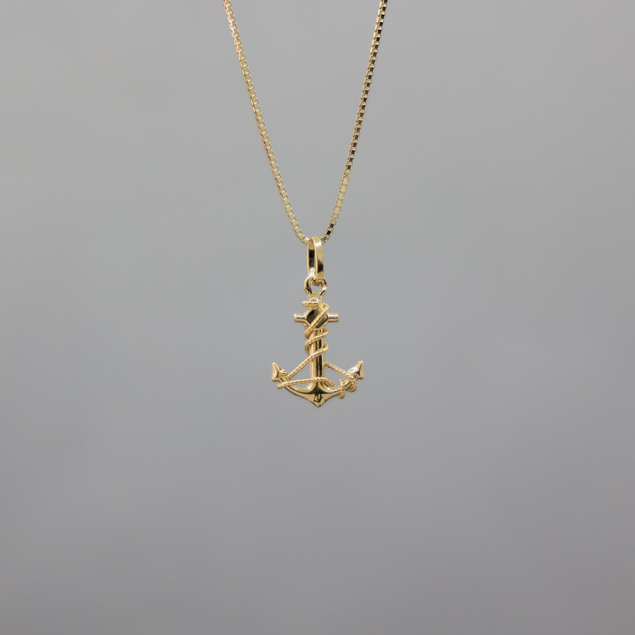 Rose Gold Nautical Anchor Pendant Necklace