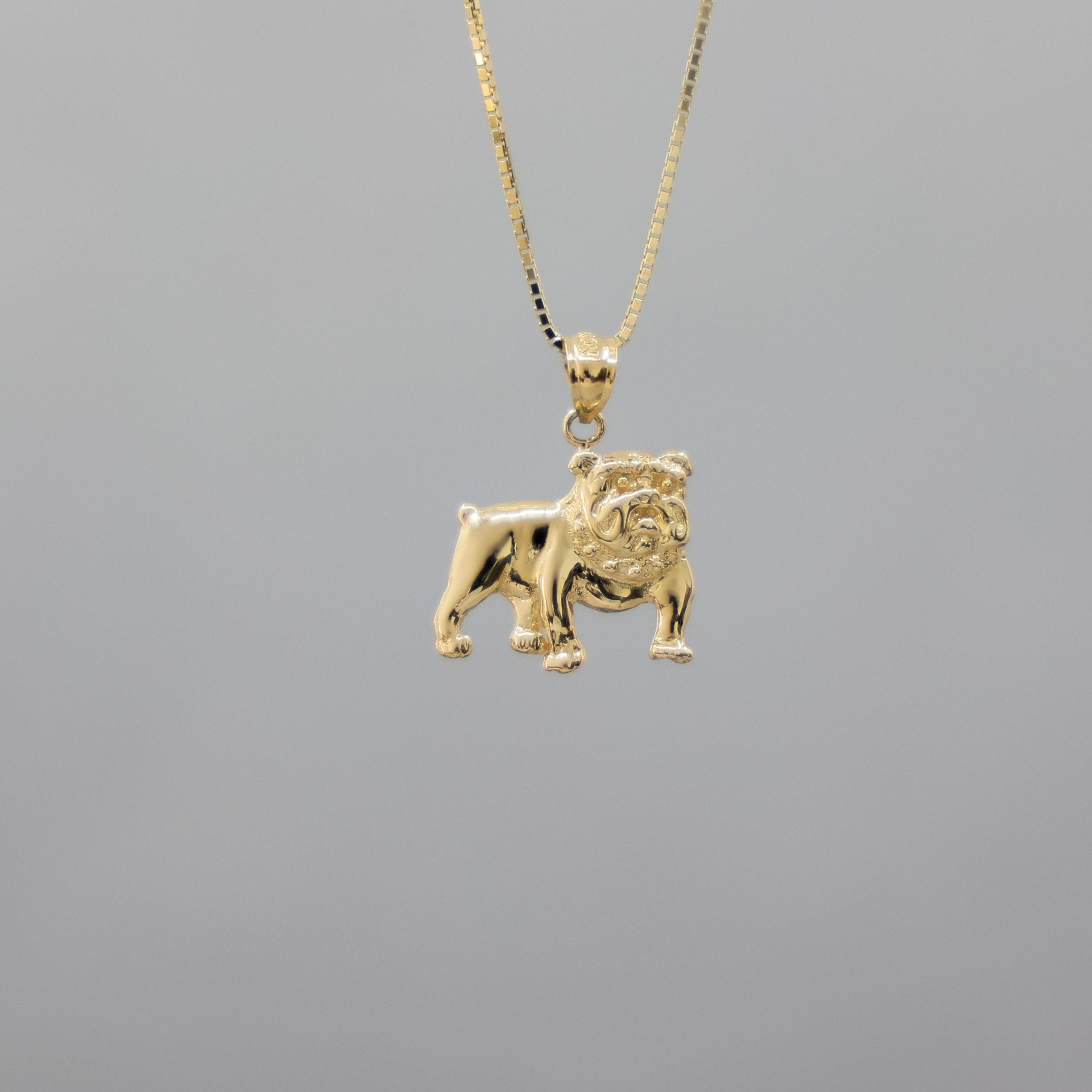 Standing Bulldog 14K Gold Pendant | Charlie & Co. Jewelry