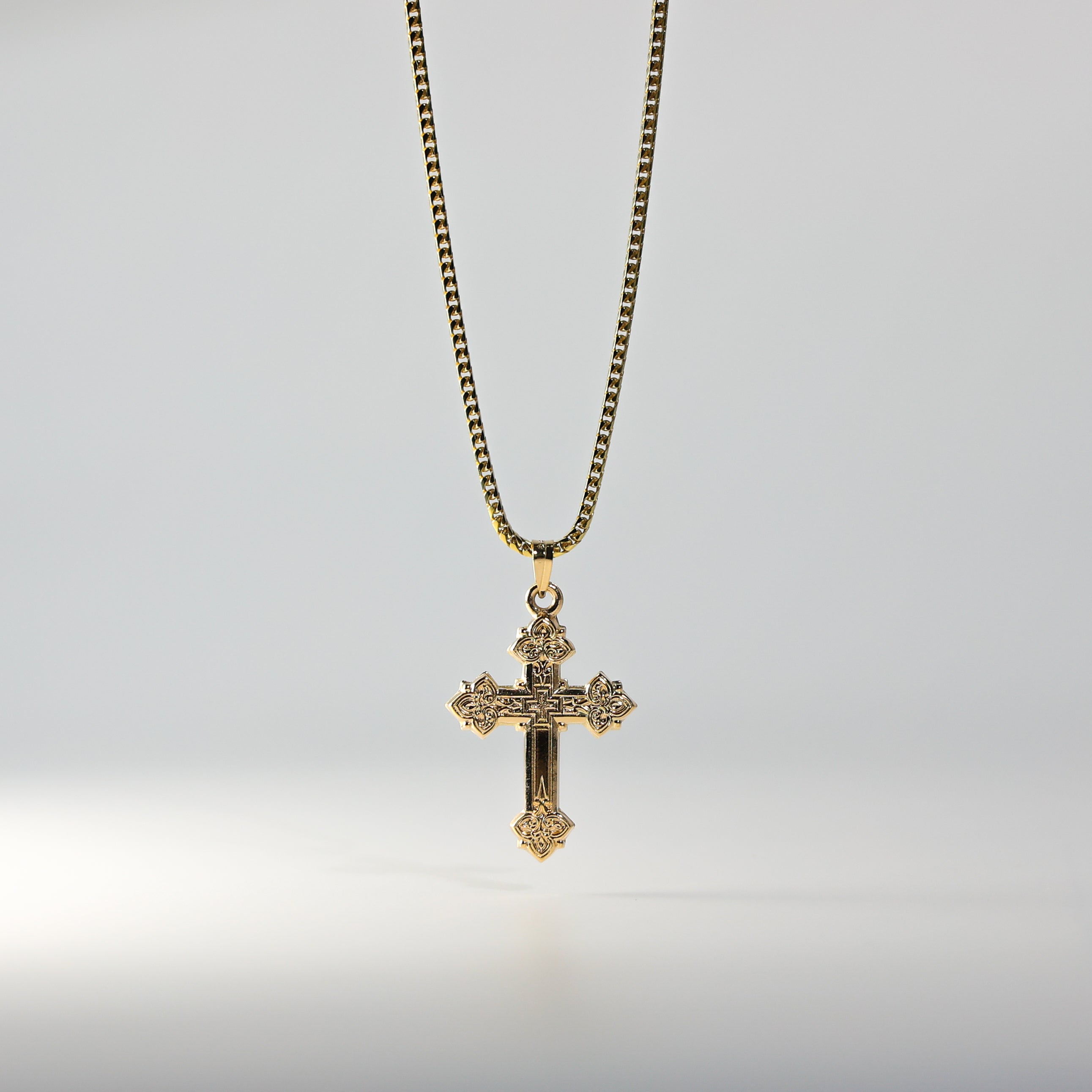 Gold Intricate Cross Religious Pendant Model-883 - Charlie & Co. Jewelry