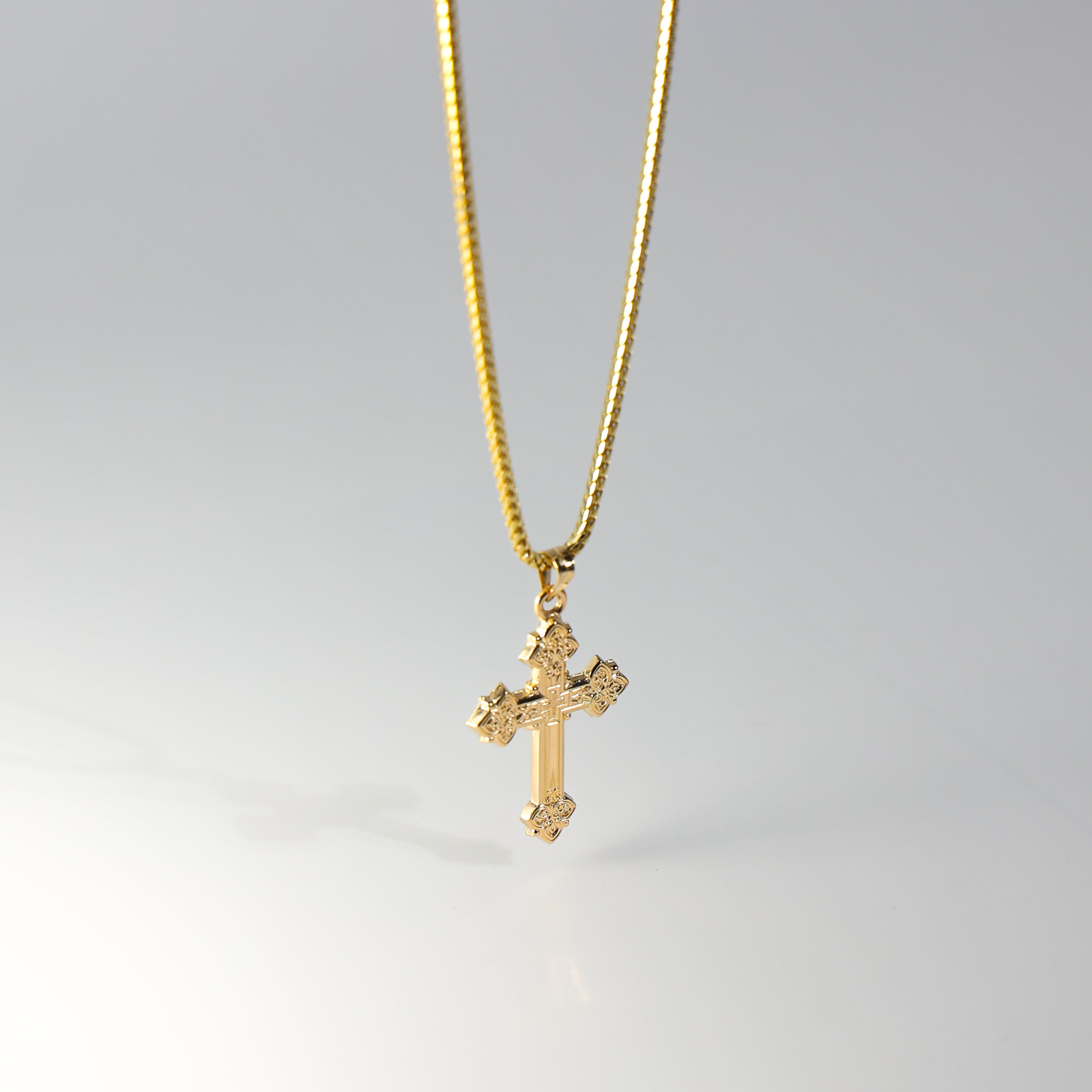 Gold Intricate Cross Religious Pendant Model-883 - Charlie & Co. Jewelry