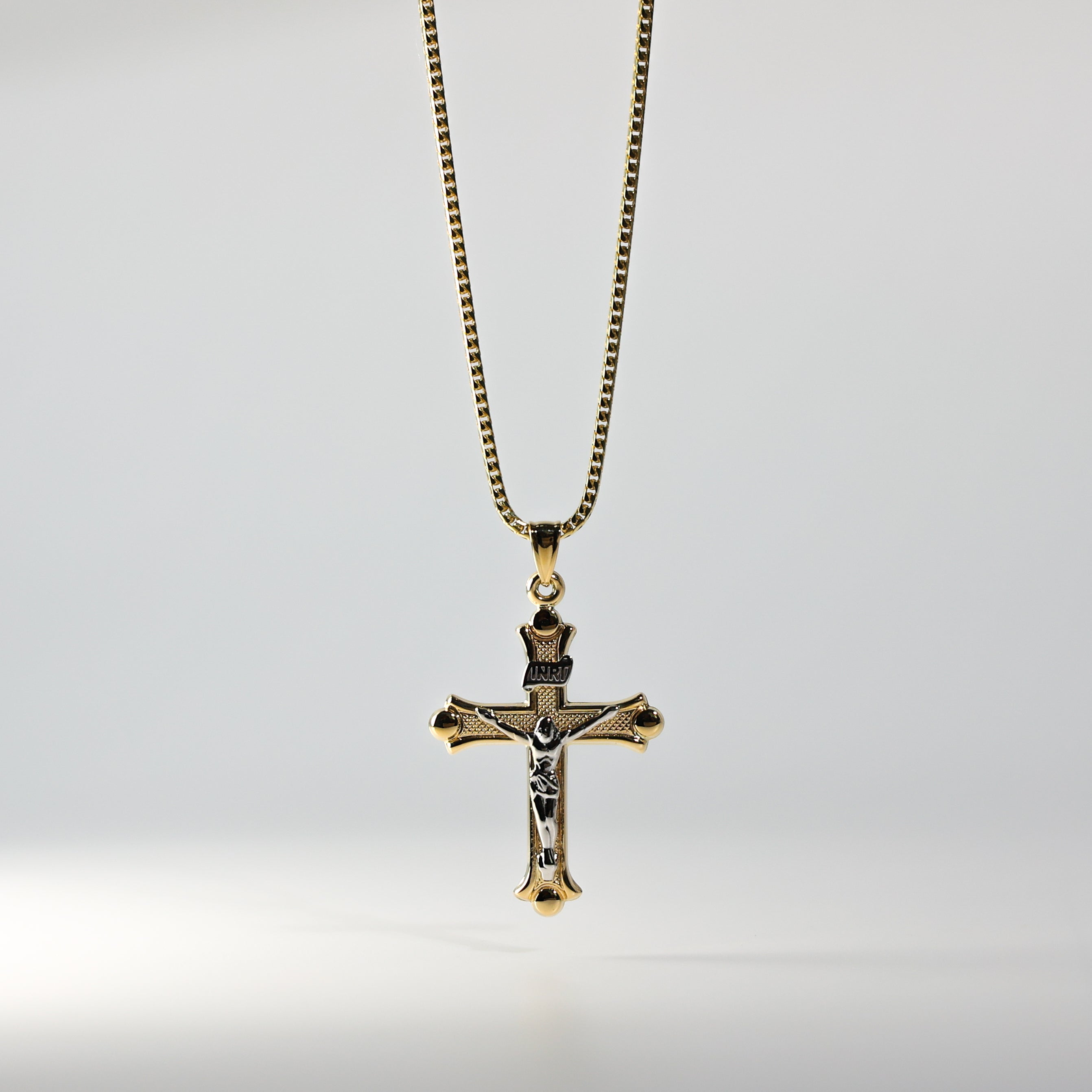 Bold Gold Crucifix Cross Religious Pendant - Charlie & Co. Jewelry