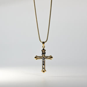 Bold Gold Crucifix Cross Religious Pendant - Charlie & Co. Jewelry