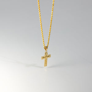 Gold Crucifix Cross Diamond Cut Pendant Model-0043 - Charlie & Co. Jewelry