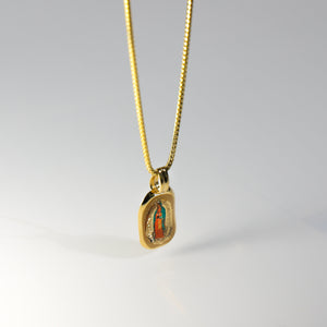 Gold Guadalupe Enamel Religious Pendant Model-0145 - Charlie & Co. Jewelry