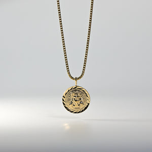 Gold Jesus Head Stamp Medal Pendant Model-1380 - Charlie & Co. Jewelry
