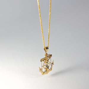 Gold Mariner Crucifix Anchor Pendant Model-1223 - Charlie & Co. Jewelry
