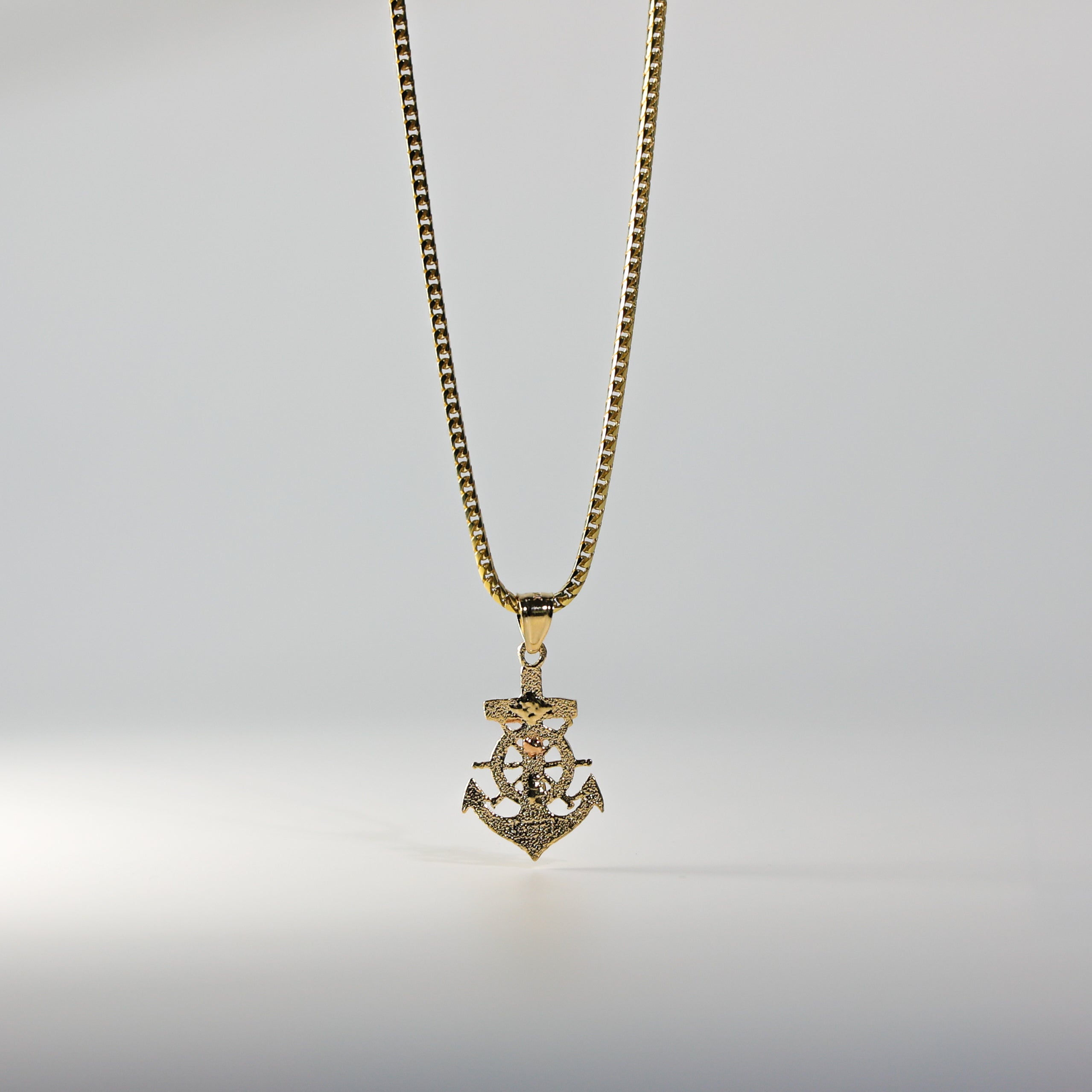 Gold Mariner Anchor Crucifix Pendant Model-1205 - Charlie & Co. Jewelry