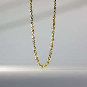 Gold Diamond Cut 3mm Solid Rope Chain Model-0387 - Charlie & Co. Jewelry