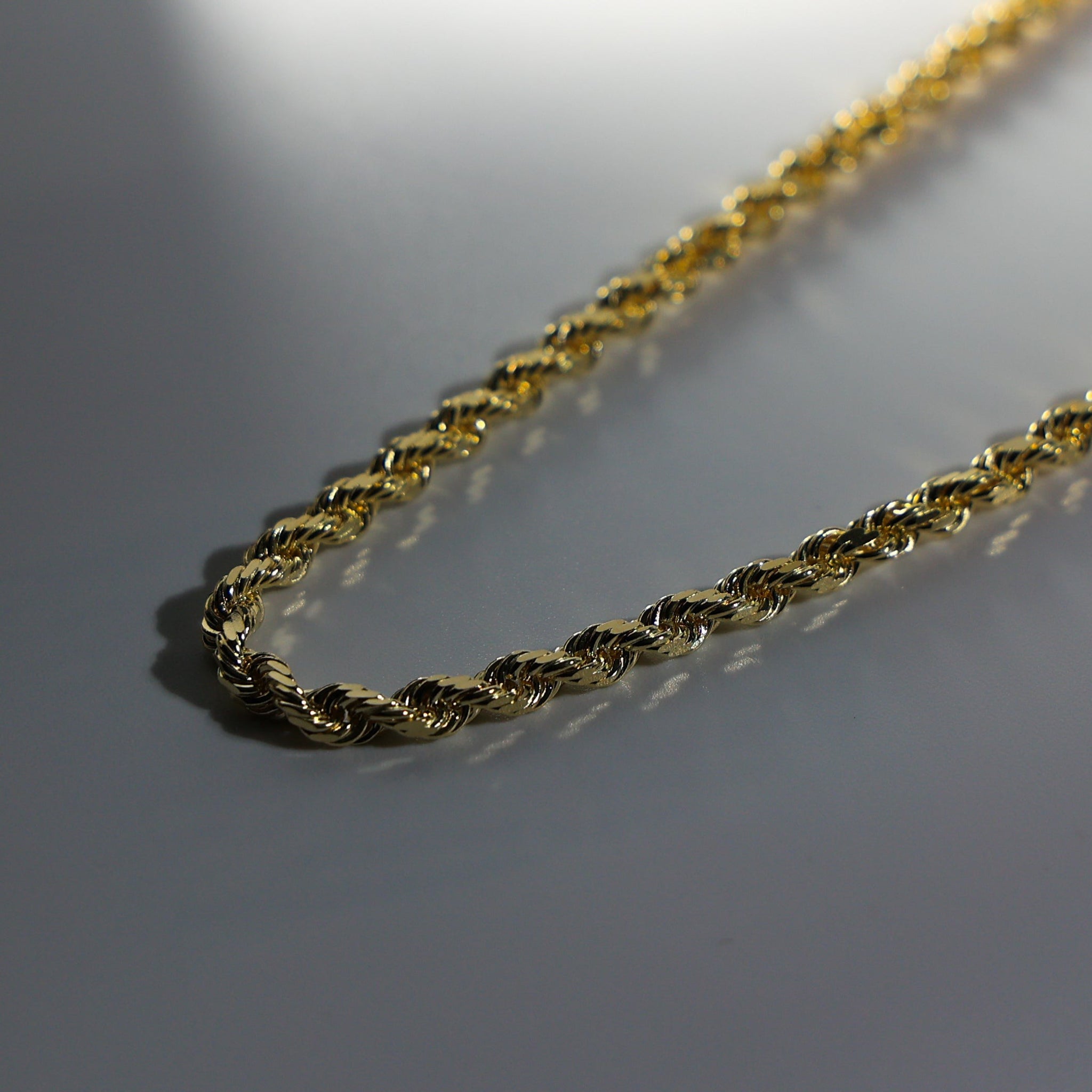 Gold Diamond Cut 4mm Solid Rope Chain Model-0386 - Charlie & Co. Jewelry