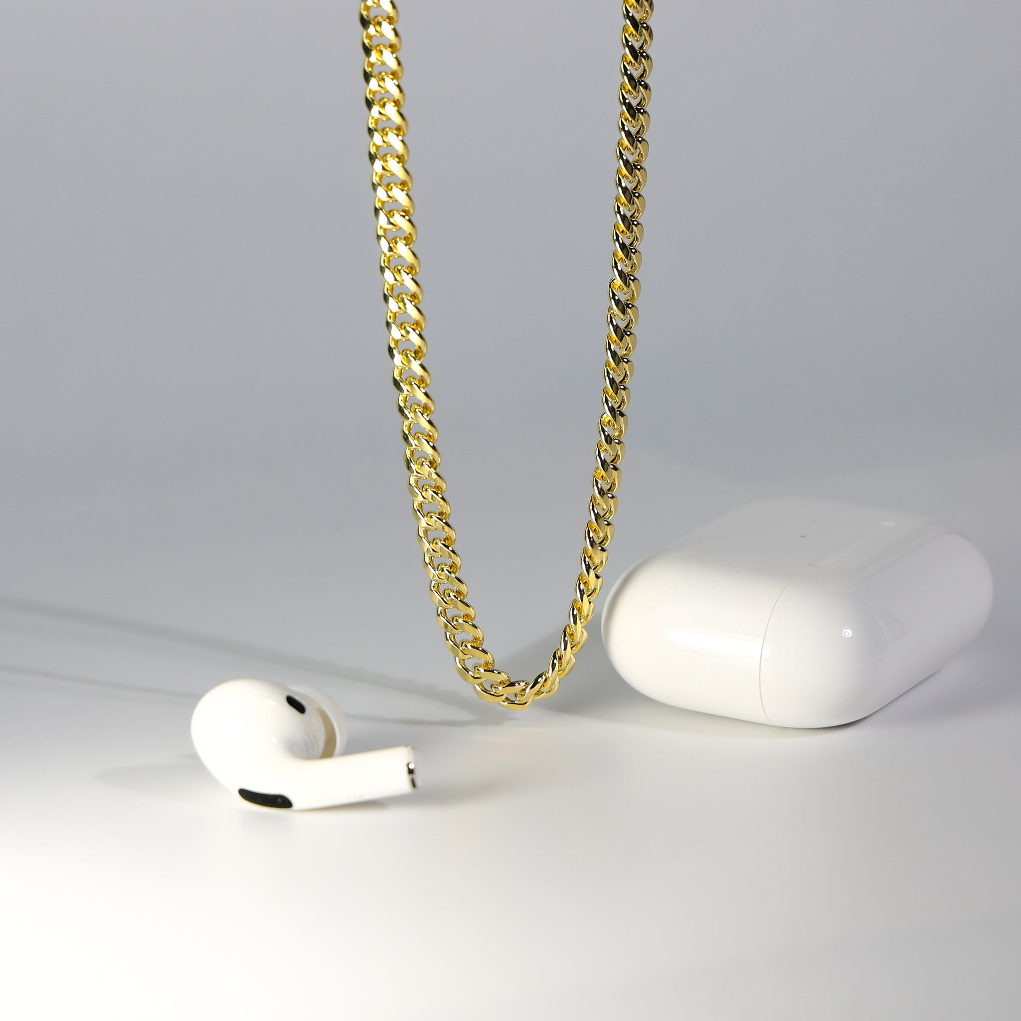 Gold 5.7mm Hollow Miami Cuban Chain Model-0541 - Charlie & Co. Jewelry