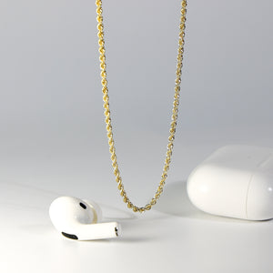 Gold 2.5mm Hollow Rope Chain Model-0436 - Charlie & Co. Jewelry