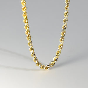 Gold 3mm Hollow Rope Chain Model-0435 - Charlie & Co. Jewelry