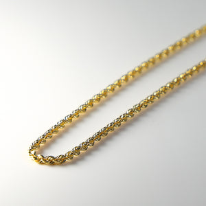 Gold 3mm Hollow Rope Chain Model-0435 - Charlie & Co. Jewelry