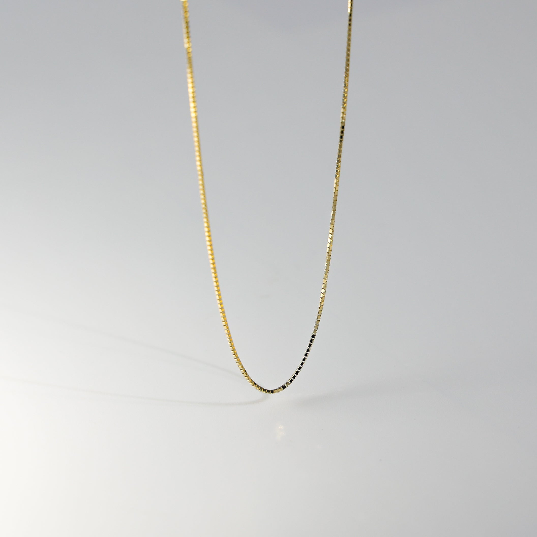 Gold 0.8mm Box Chain Necklace Model-0256 - Charlie & Co. Jewelry