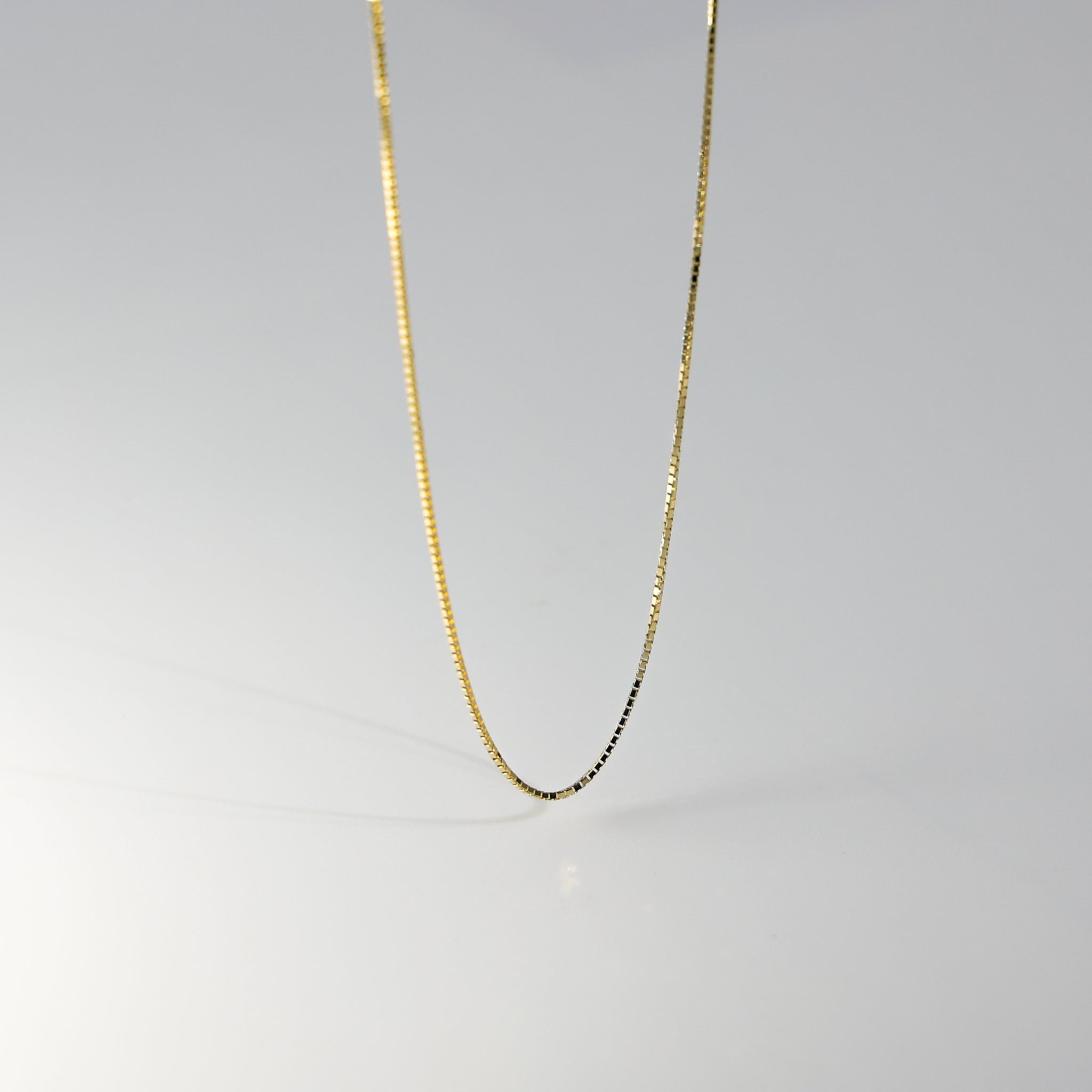 Gold 0.8mm Box Chain Necklace Model-0256 - Charlie & Co. Jewelry