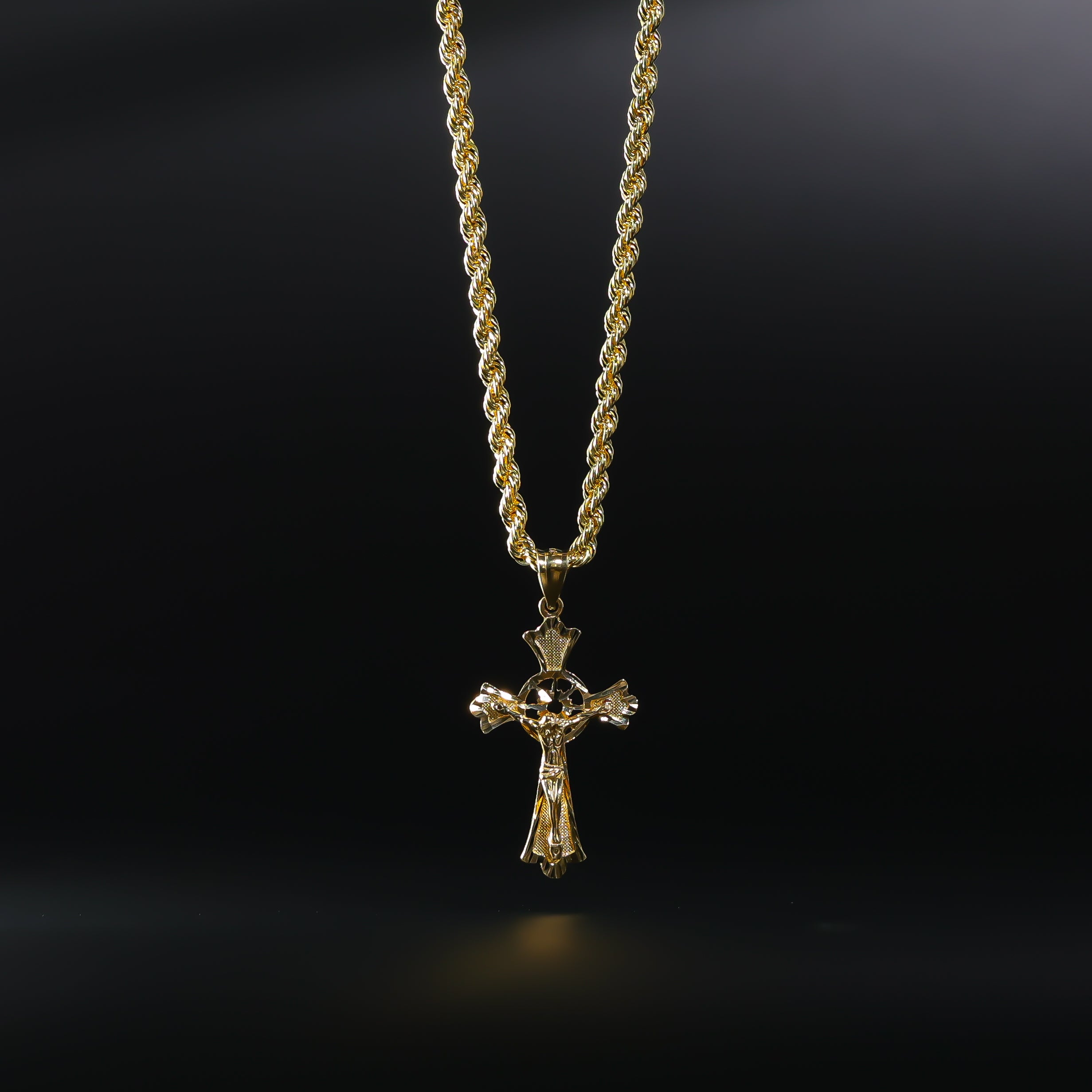 Gold Jesus Crucifix Cross Pendant Model-1004 - Charlie & Co. Jewelry