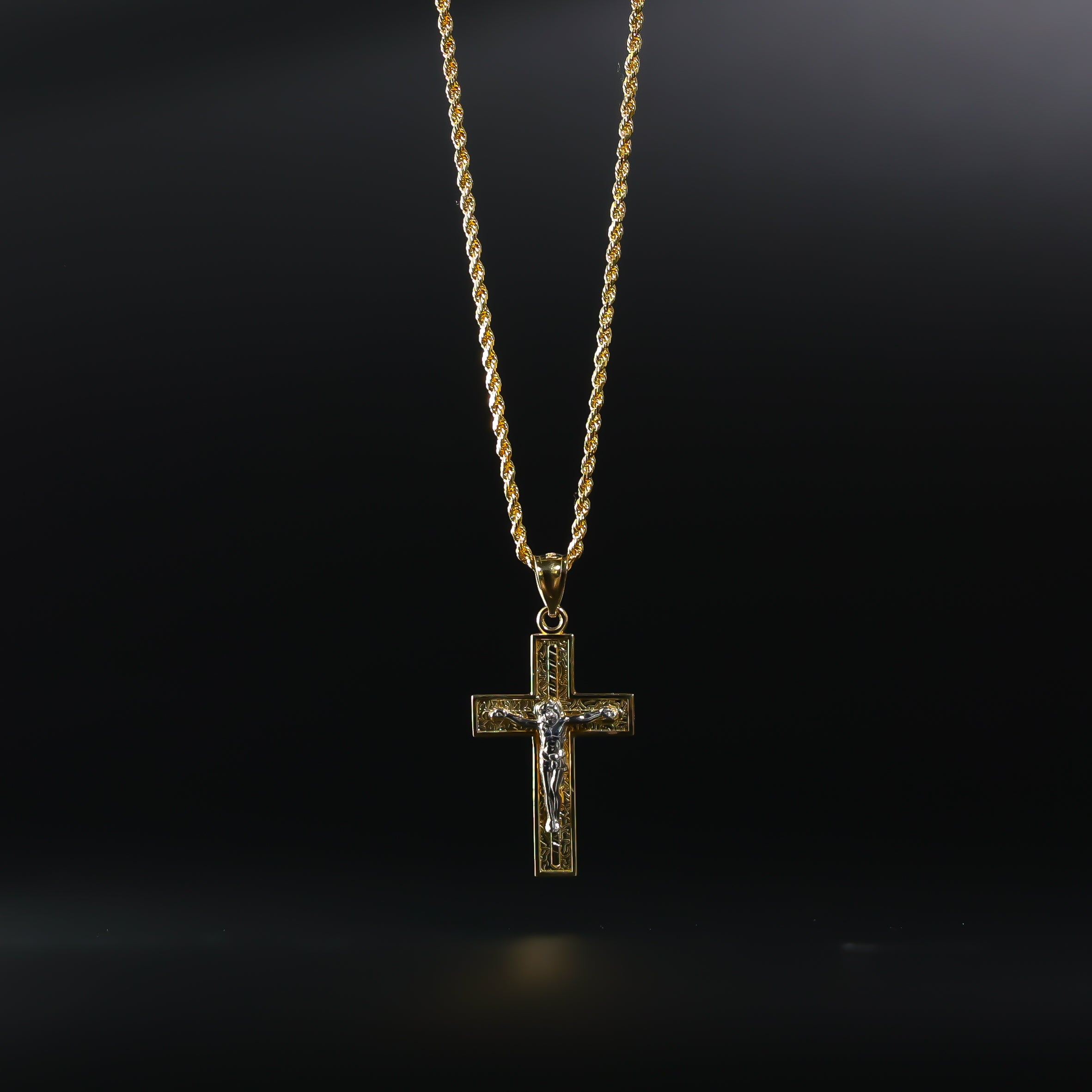 Gold Crucifix Cross Diamond Cut Pendant Model-0058 - Charlie & Co. Jewelry