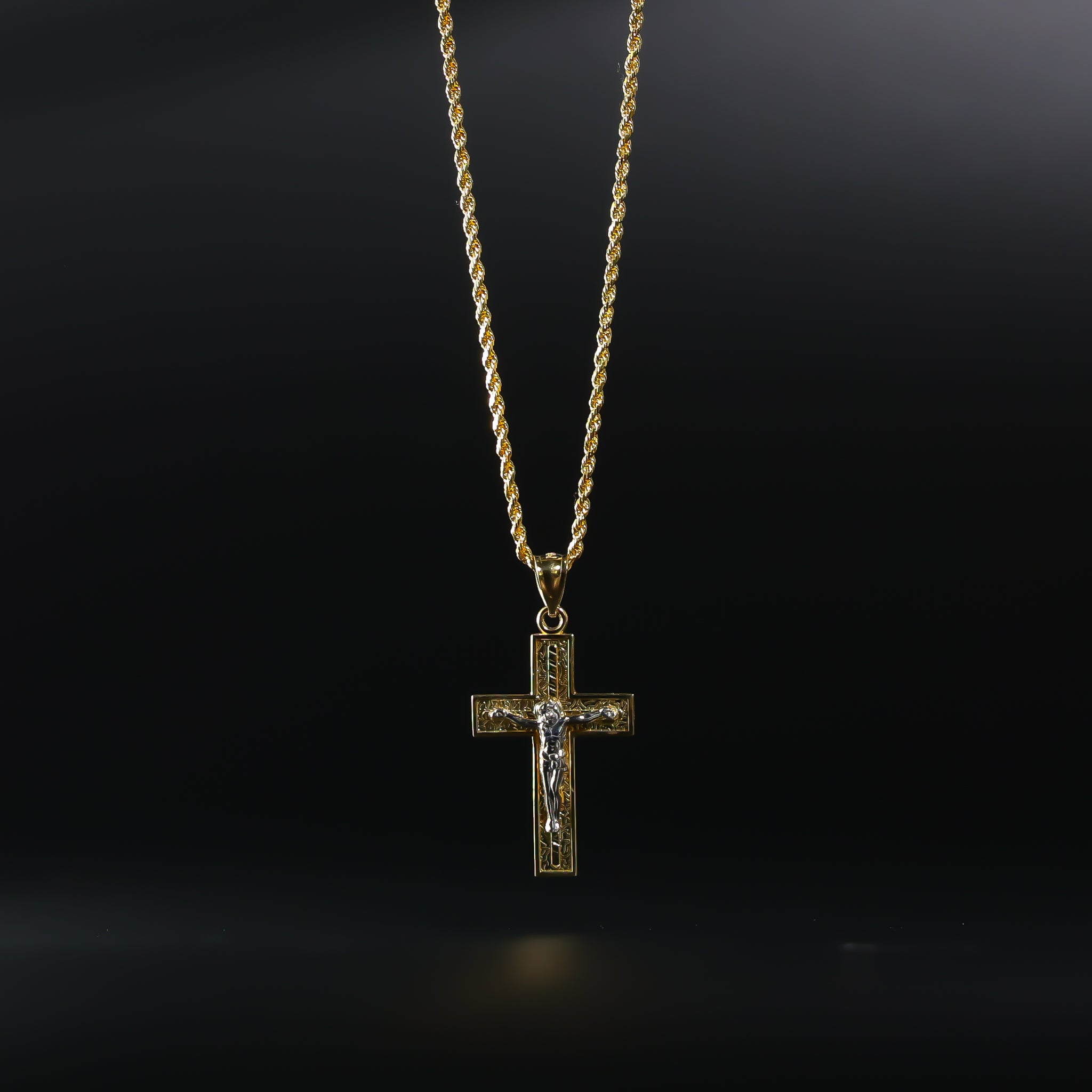 Gold Crucifix Cross Diamond Cut Pendant Model-0058 - Charlie & Co. Jewelry