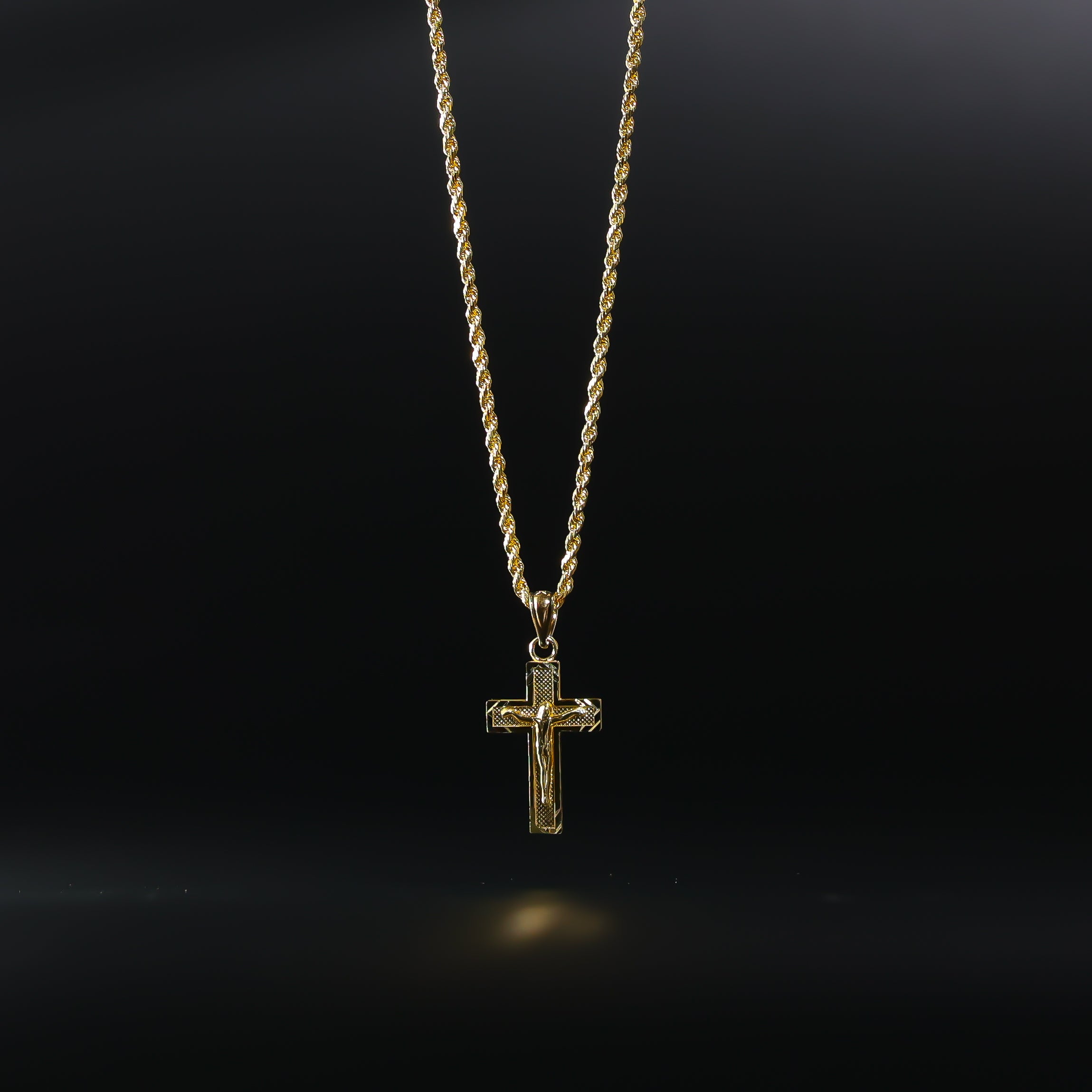 Gold Crucifix Cross Diamond Cut Pendant Model-0043 - Charlie & Co. Jewelry