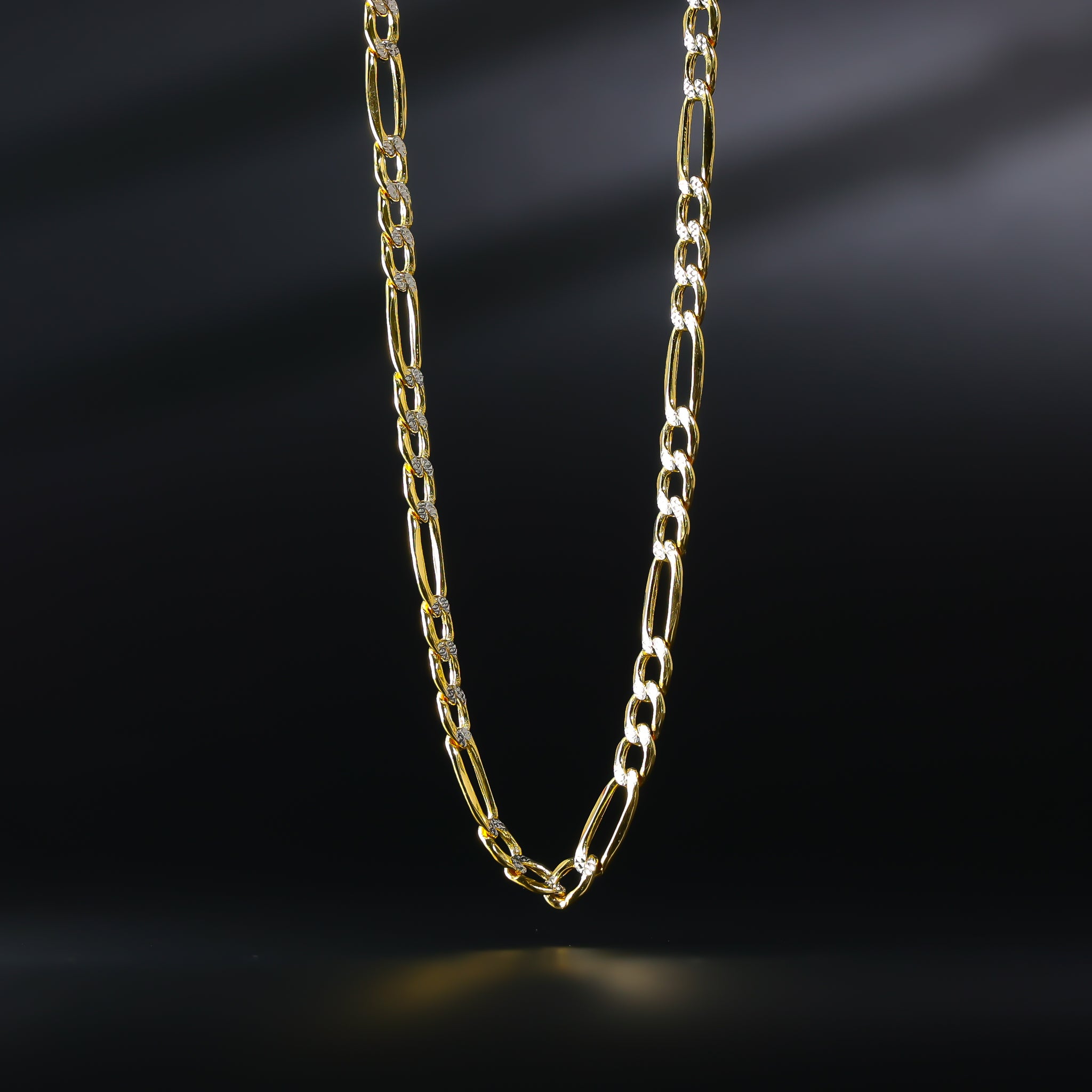 Gold 6.5mm Hollow Figaro Chain Model-0411 - Charlie & Co. Jewelry