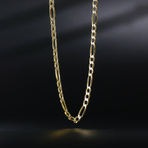Gold 6.5mm Hollow Figaro Chain Model-0411 - Charlie & Co. Jewelry