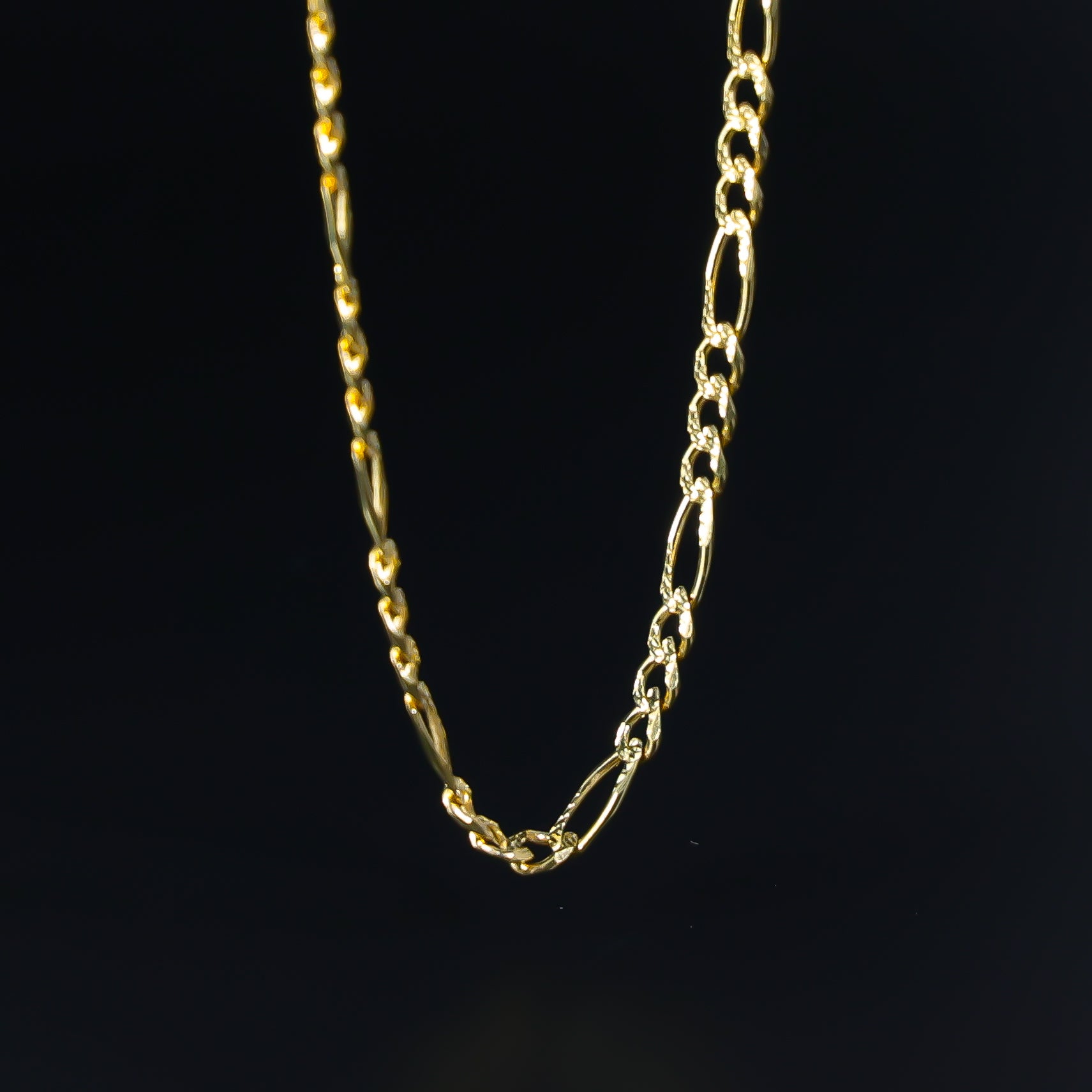 Gold 4mm Solid Figaro Chain Model-0353 - Charlie & Co. Jewelry