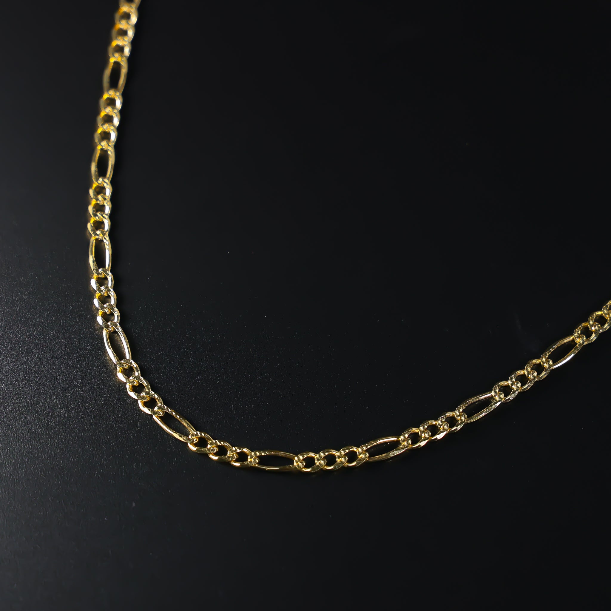 Gold 4mm Solid Figaro Chain Model-0353 - Charlie & Co. Jewelry