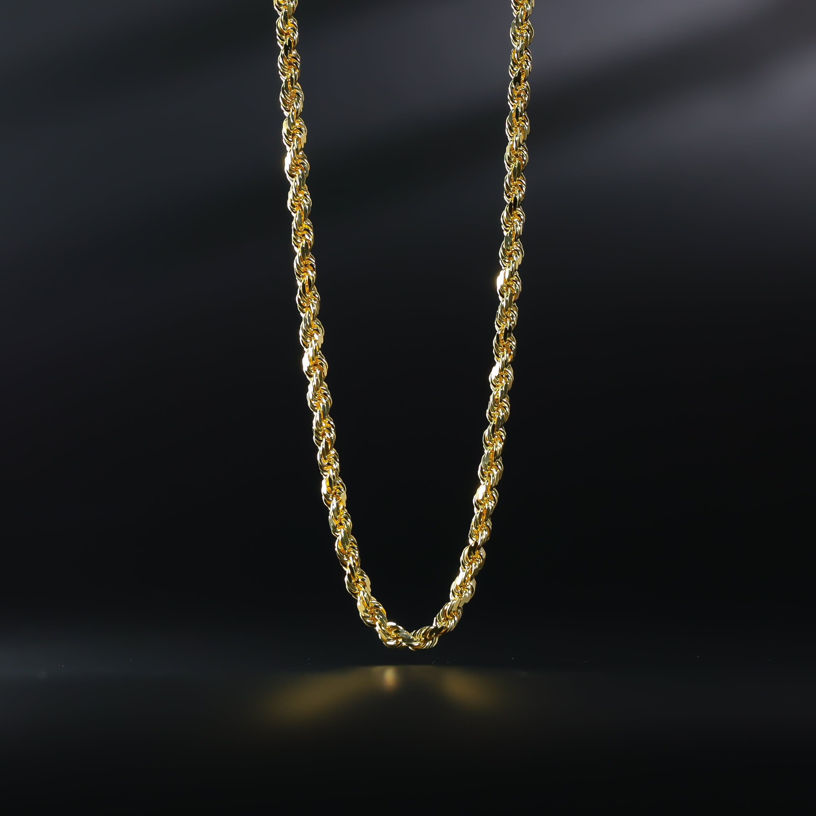 4mm 14K Gold Diamond Cut Solid Rope Chain Model 0386 Charlie