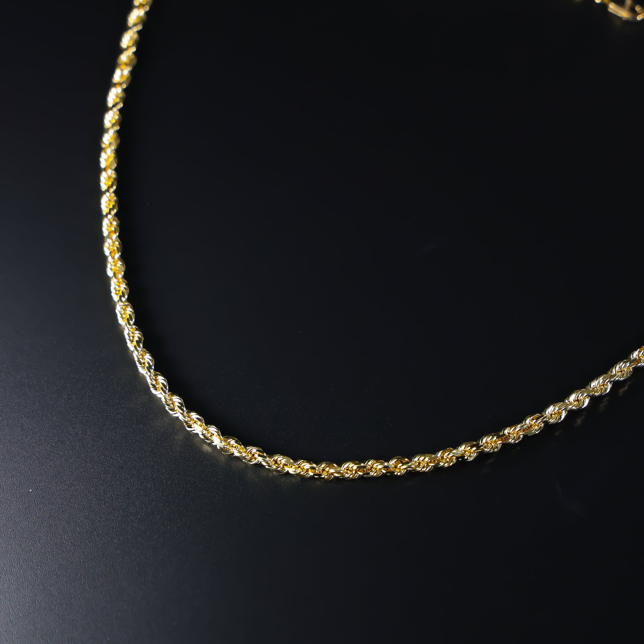 Honolulu Jewelry Company 14K Real Solid Yellow Gold Rope Chain