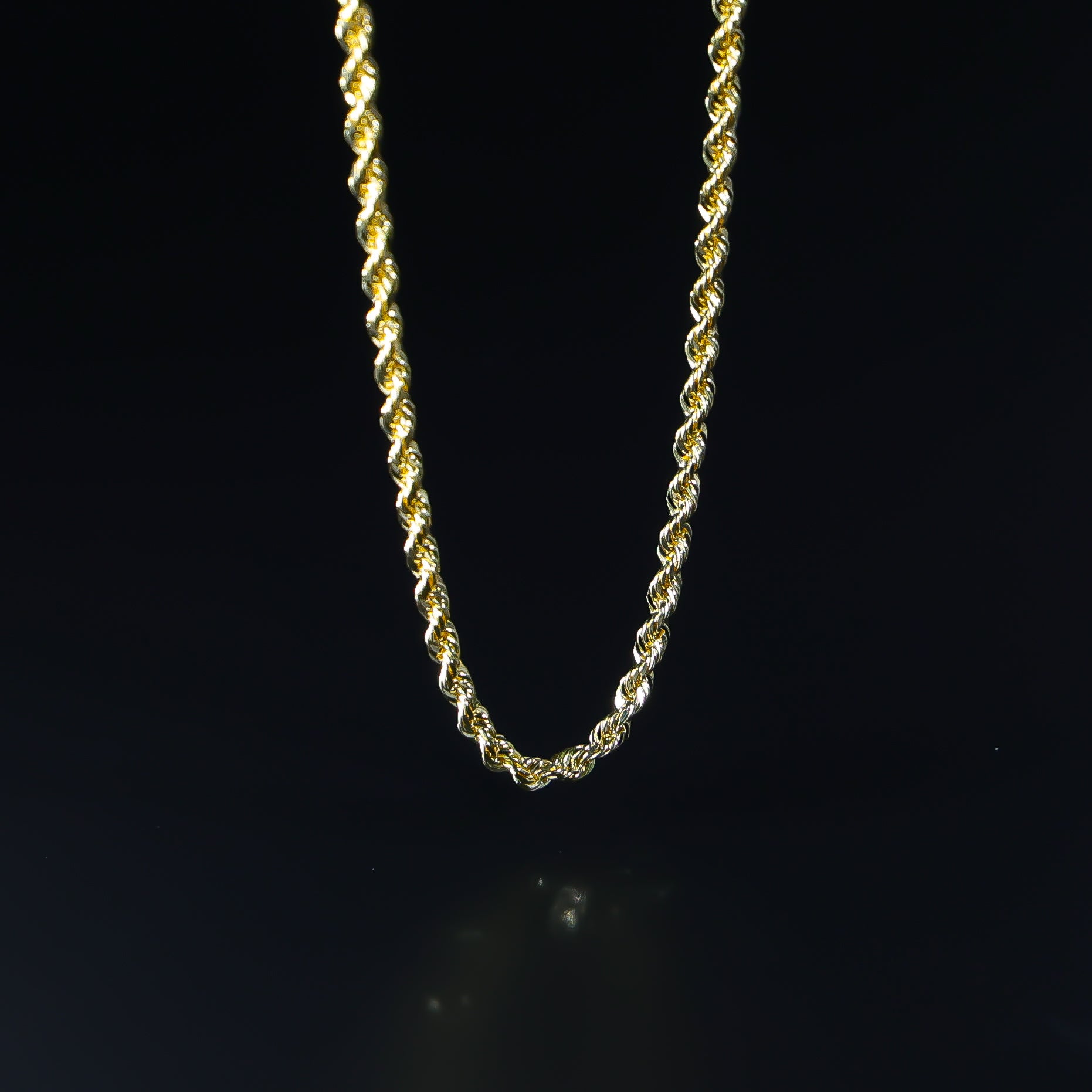 Gold Diamond Cut 3mm Solid Rope Chain Model-0387 - Charlie & Co. Jewelry